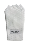 White Swiss Dot 4 Point Pocket Square-Well Suited -Well Suited NYC