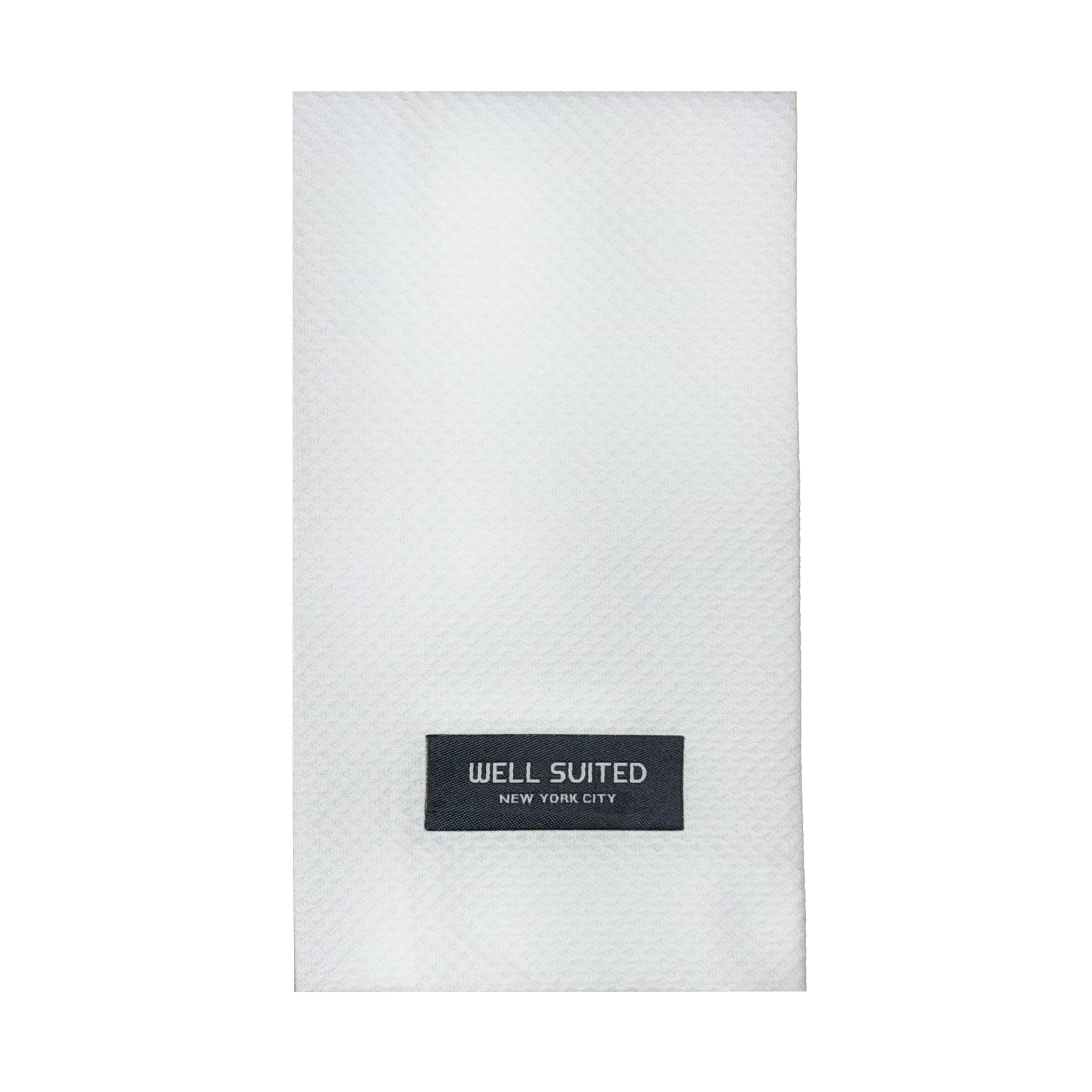 A White Cotton Pique Straight Fold Pocket Square-Pocket Square-WELL SUITED NYC-Well Suited NYC