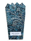 Blue Paisley 4 Point Pocket Square-Pocket Square-Well Suited-Well Suited NYC