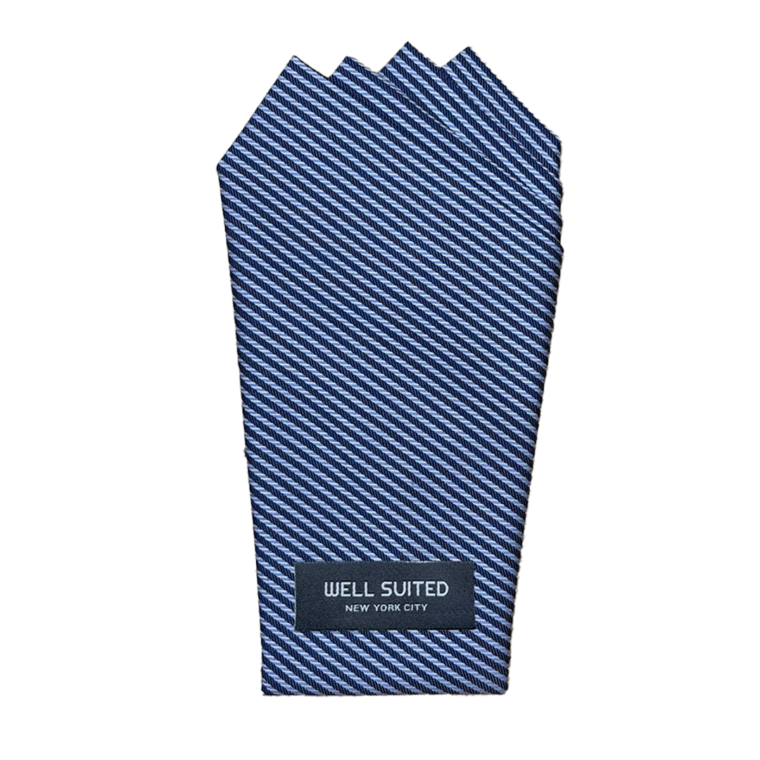 Blue twist 4 Point Pocket Square-Pocket Square-Well Suited-Well Suited NYC