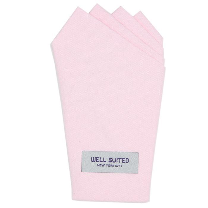 Cotton Pink Pique 4 Point Pocket Square-Pocket Square-Well Suited NYC-Well Suited NYC