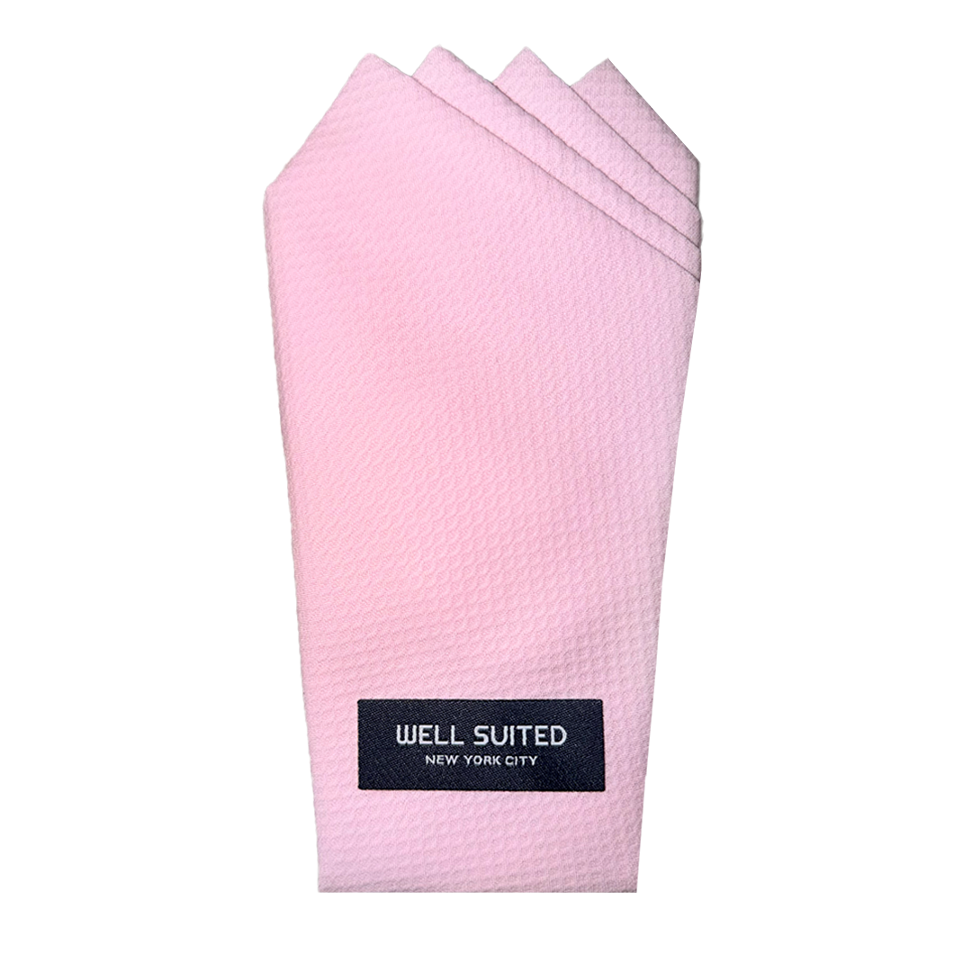 Cotton Pink Pique 4 Point Pocket Square-Pocket Square-Well Suited NYC-Well Suited NYC