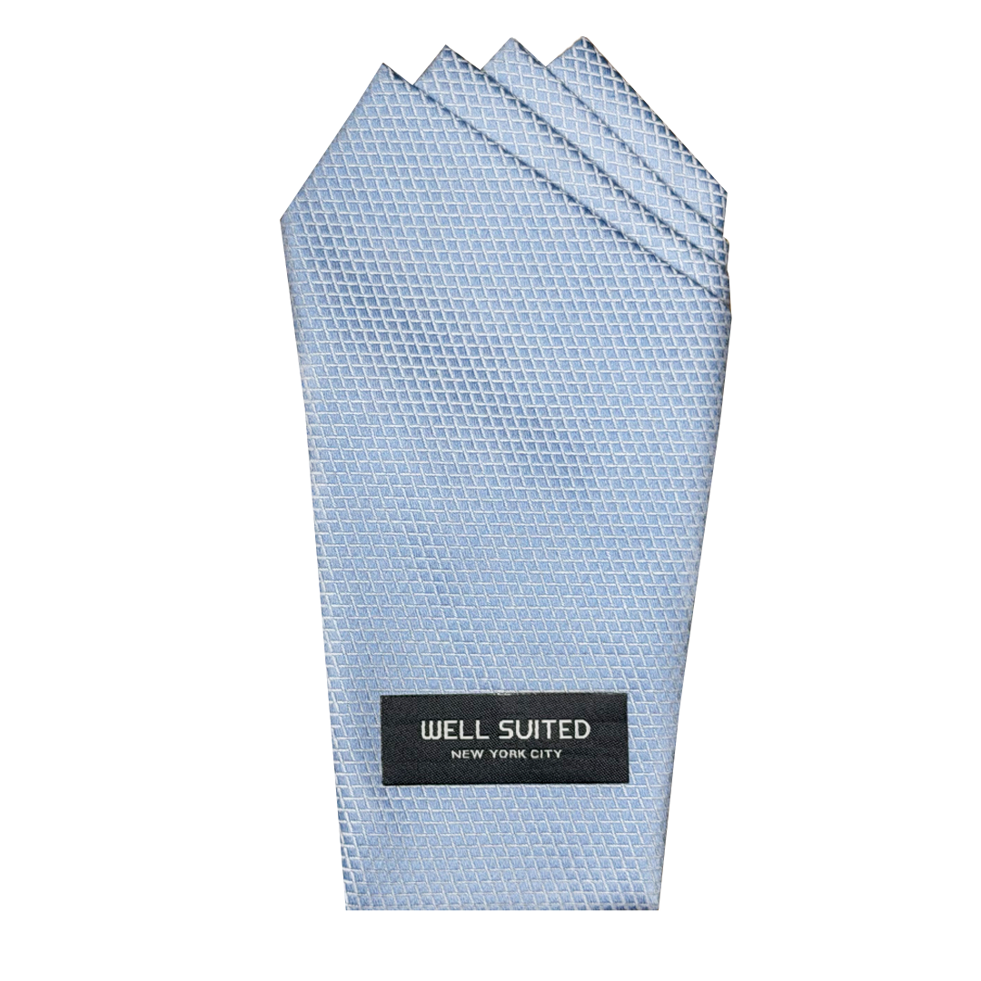 Diamond Blue 4 Point Pocket Square-Pocket Square-Well Suited-Well Suited NYC