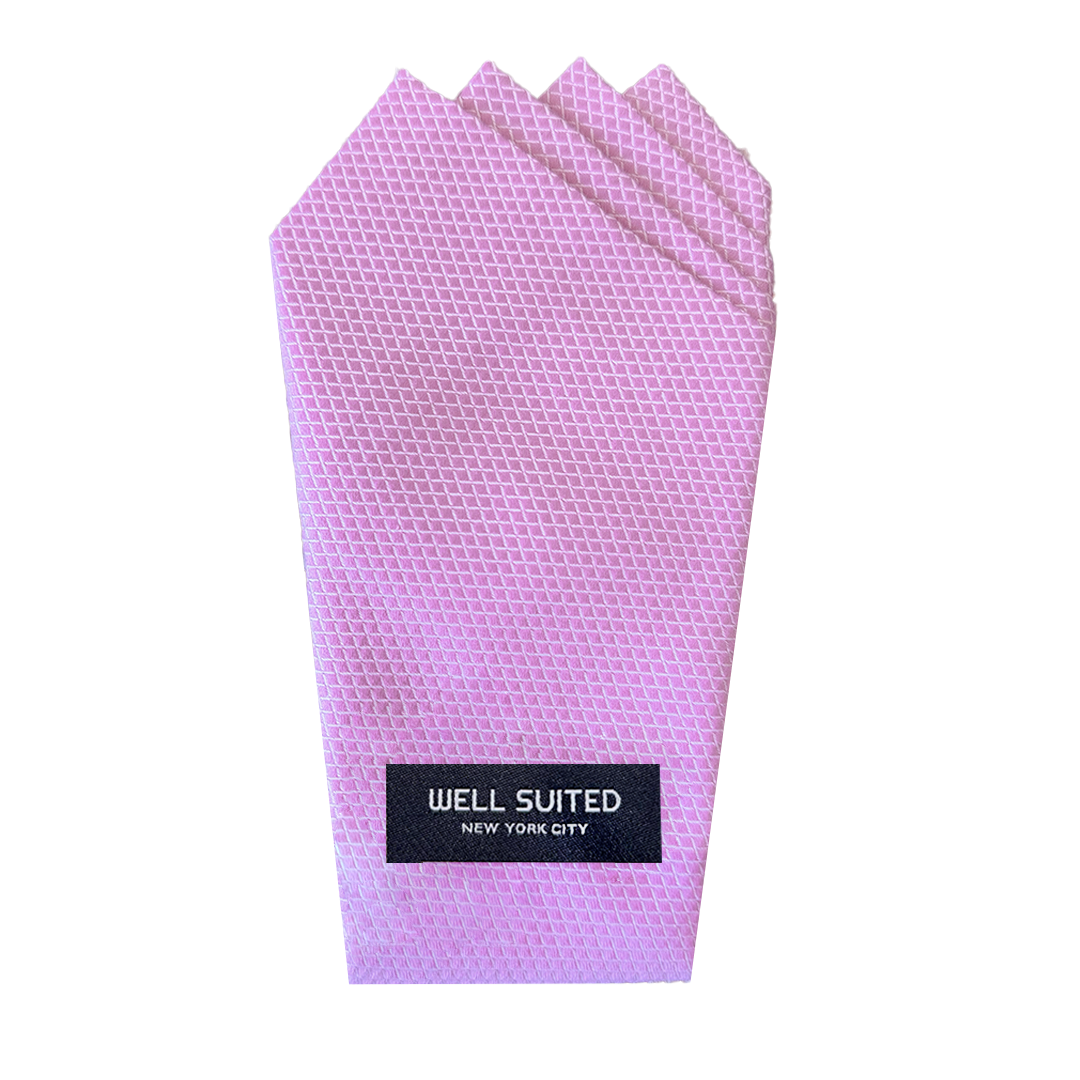 Diamond Pink Rose 4 Point Pocket Square-Pocket Square-Well Suited-Well Suited NYC