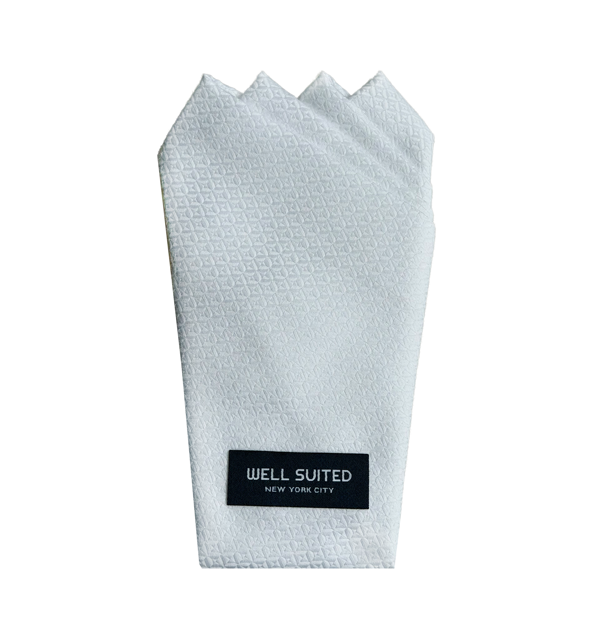 Diamond White Four Point Pocket Square-Pocket Square-Well Suited-Well Suited NYC