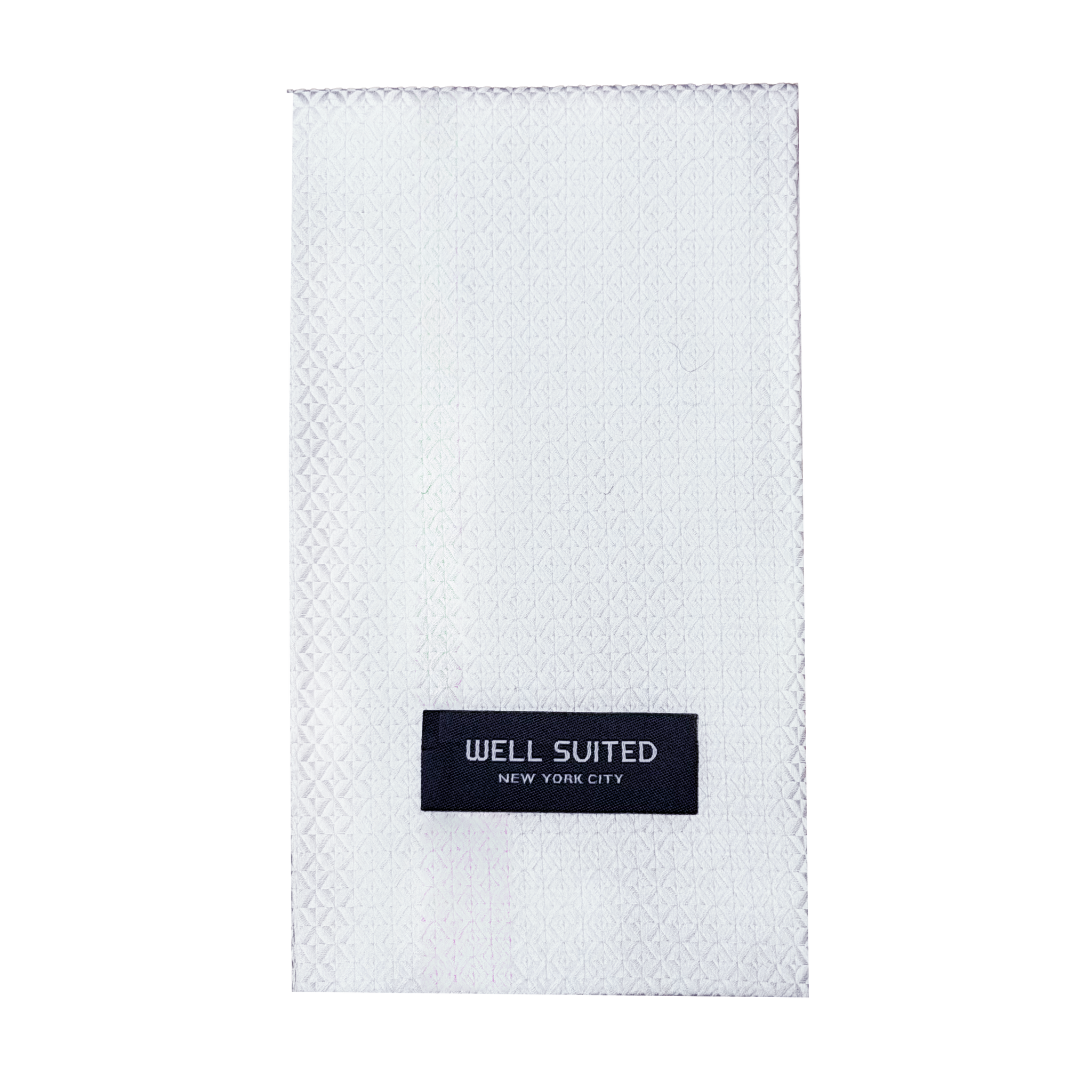 Diamond White Straight Fold Pocket Square-Pocket Square-Well Suited-Well Suited NYC