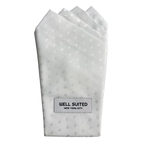 Dot White 4 Point Pocket Square-Pocket Square-Well Suited-Well Suited NYC