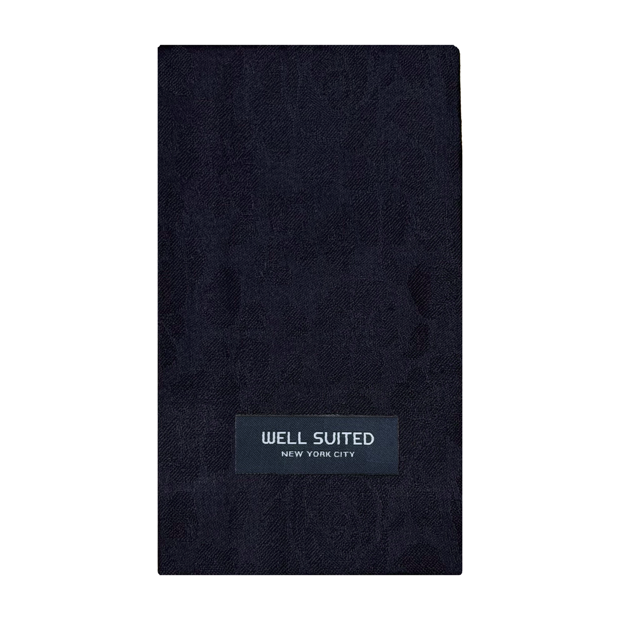 Jacquard Black Straight Fold Pocket Square-Pocket Square-Well Suited NYC-Well Suited NYC