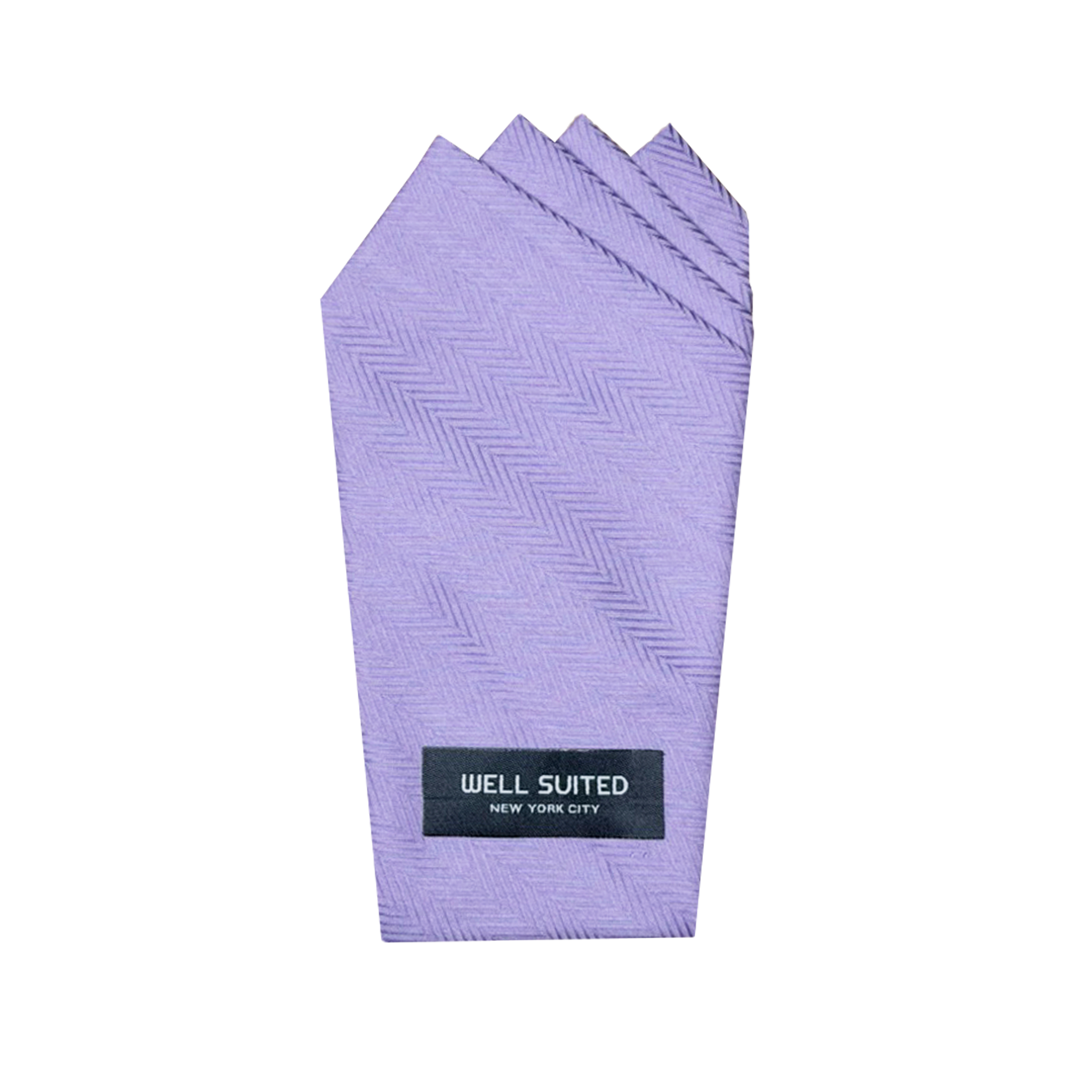 Lavender Herringbone 4 Point Pocket Square-Pocket Square-WELL SUITED NYC-Well Suited NYC