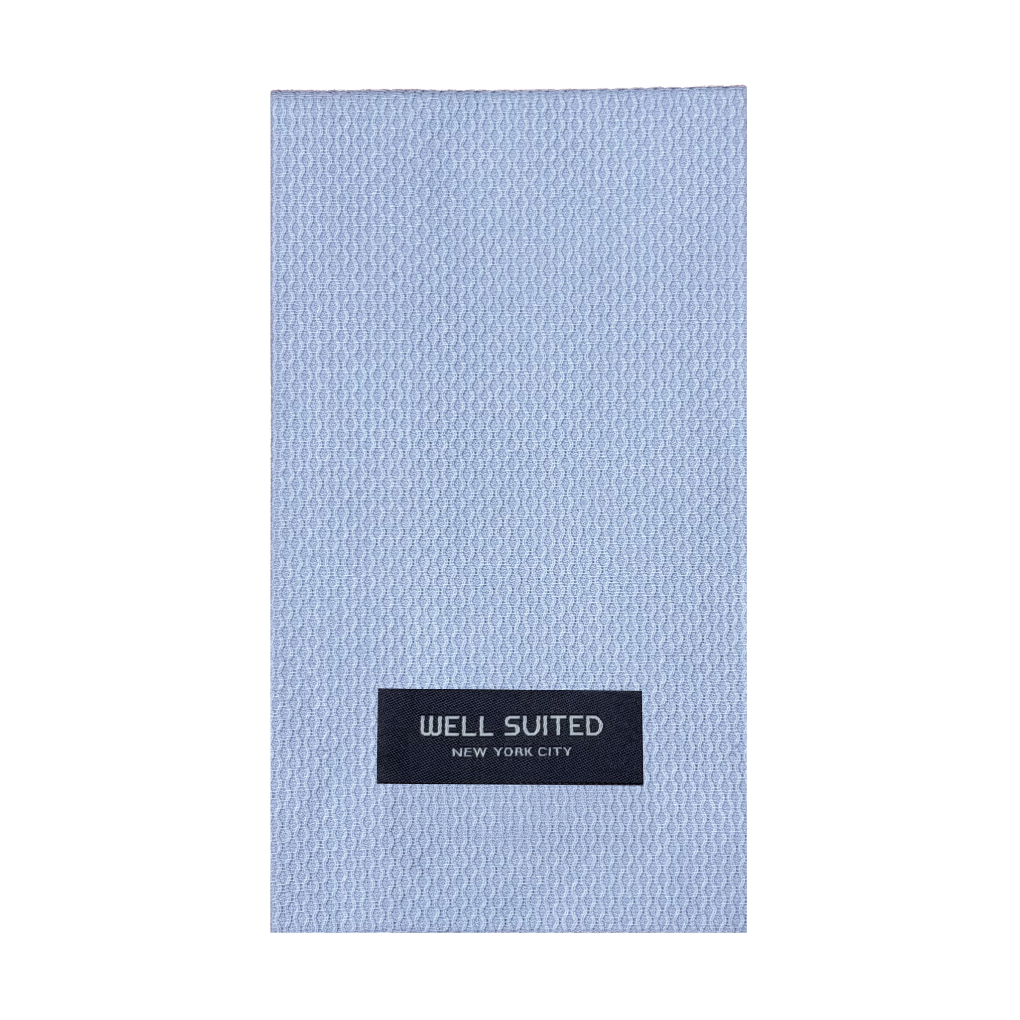 Light Blue Cotton Pique Straight Fold Pocket Square-Pocket Square-Well Suited NYC-Well Suited NYC