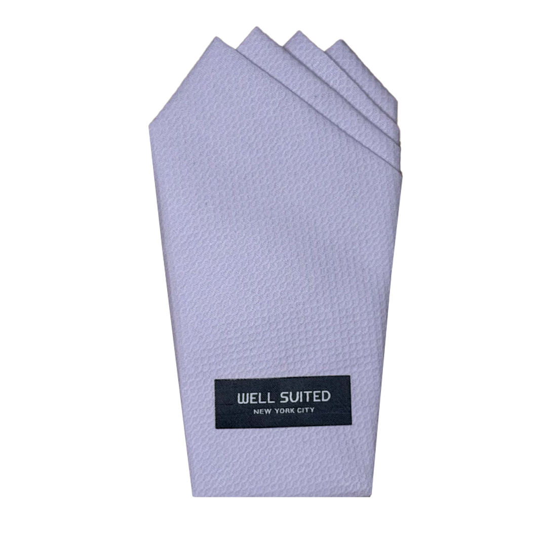 Lilac Cotton Pique Four Point Fold Pocket Square-Pocket Square-Well Suited NYC-Well Suited NYC