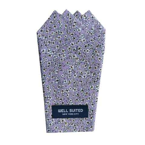 Lilac Floral Pocket Square-Pocket Square-Well Suited NYC-Well Suited NYC