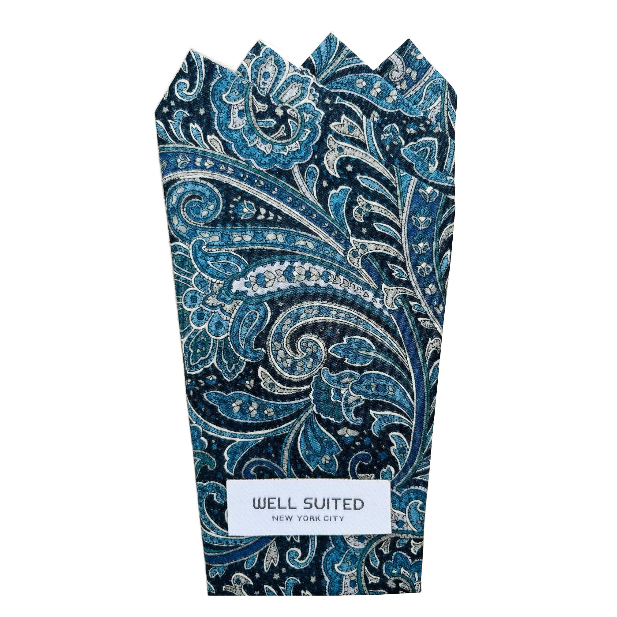 Paisley 4 Point Pocket Square-Pocket Square-Well Suited -Well Suited NYC