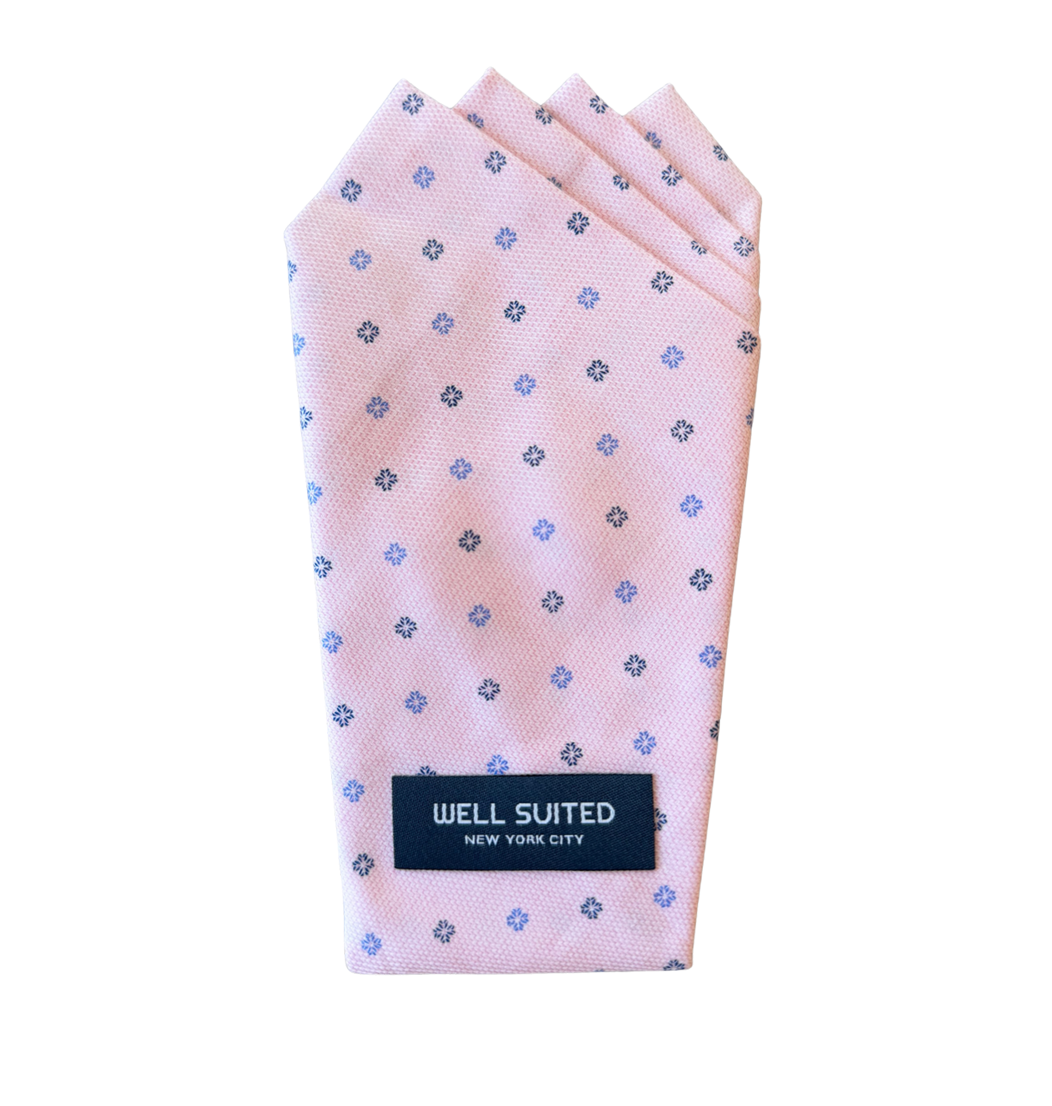 Pink Pattern Four Point Pocket Square-Pocket Square-Well Suited NYC-Well Suited NYC