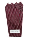 Red Wine Pattern 4 Point Pocket Square-Pocket Square-Well Suited -Well Suited NYC